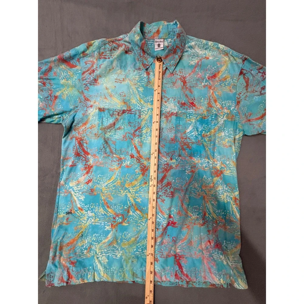 Tybee Island Clothing Company Hawaiian Camp Shirt Men's 1X Tropical100% Cotton